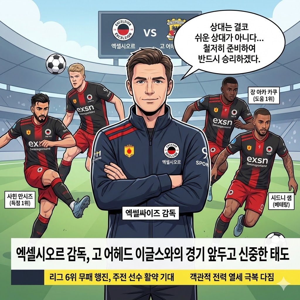 엑셀시오르 감독 [방심은 없다] 고 어헤드전 신중론